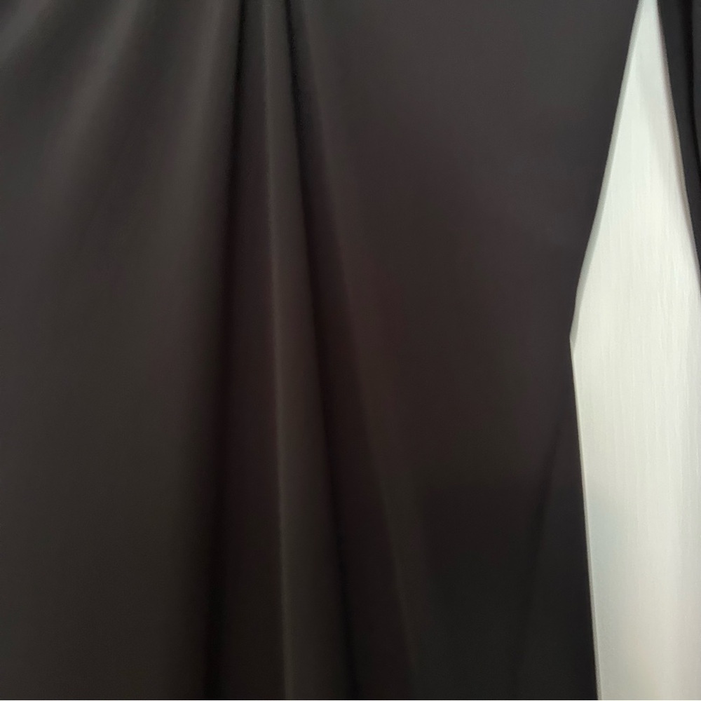 Zara ruched low back black dress ankle lwngthy - Picture 3 of 11